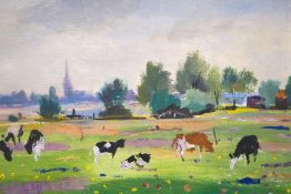 Hein Heckroth (1901-1970): Landschaft mit grasenden Kühen