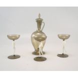 Likörset, Glas, Lauscha Bimini, Art Déco, ca. 1930er-Jahre