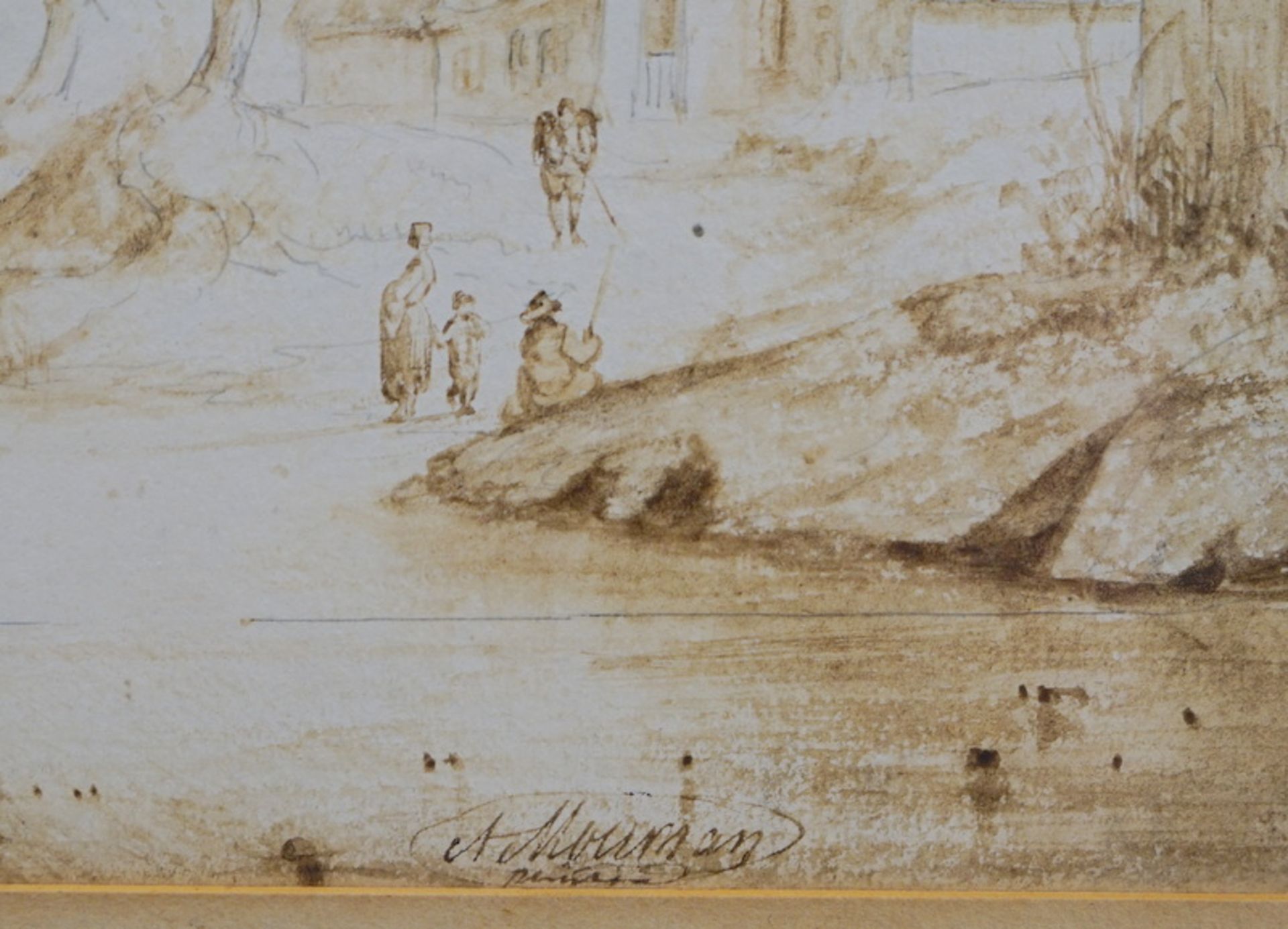 Moerman, Albert Edouard: Eisvergnügen, Federzeichnung und Bleistift - Image 4 of 4