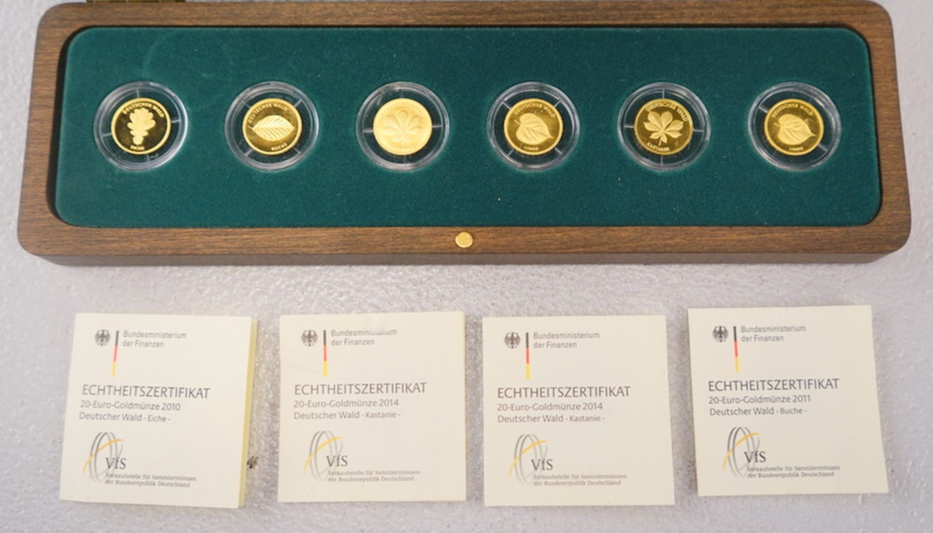6x 20 Euro-Goldmünzen "Deutscher Wald", 999,9, insges. 23,34 g - Image 2 of 3