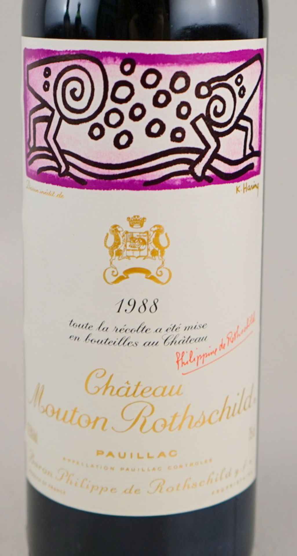 Chateau Mouton Rothschild, 1988, Etikett von Keith Haring - Image 2 of 2