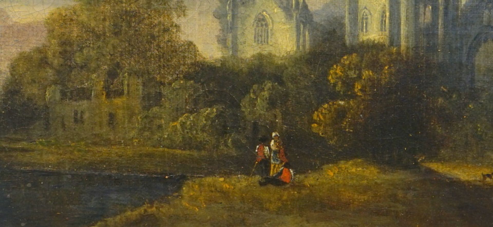 Weiss, Johan Baptist: Englische Landschaft mit Kirchenruine - Bild 3 aus 4