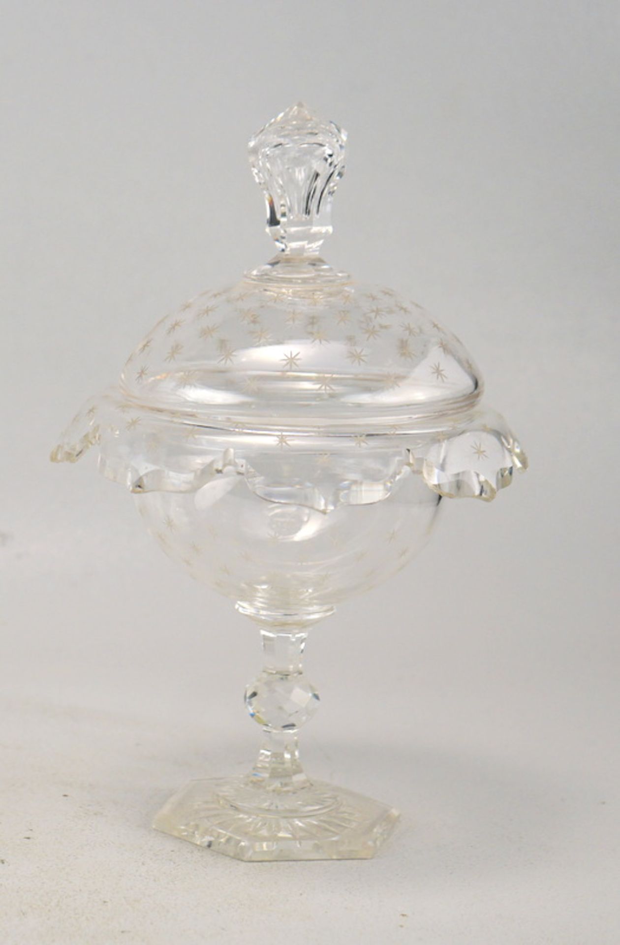 Pärchen Bonbonieren, Kristallglas, 19. Jhd. - Image 2 of 2