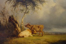 Stocquart, Ildephonse: Grasende Kühe mit Kopfweide und Birken