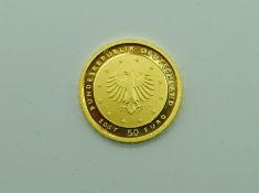 50 Euro-Goldmünze "Lutherrose", 2017, 999,9, 7,78 g