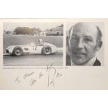 Handsignierte Autogrammkarte der Formel 1 Legende Stirling Moss