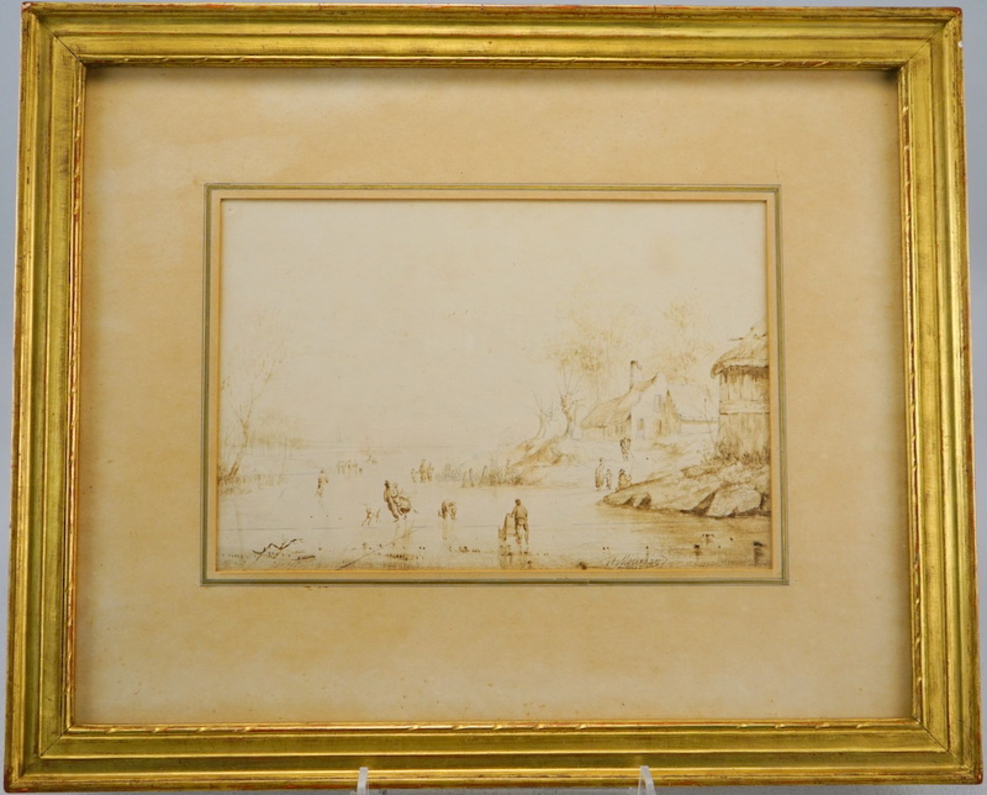 Moerman, Albert Edouard: Eisvergnügen, Federzeichnung und Bleistift - Image 2 of 4