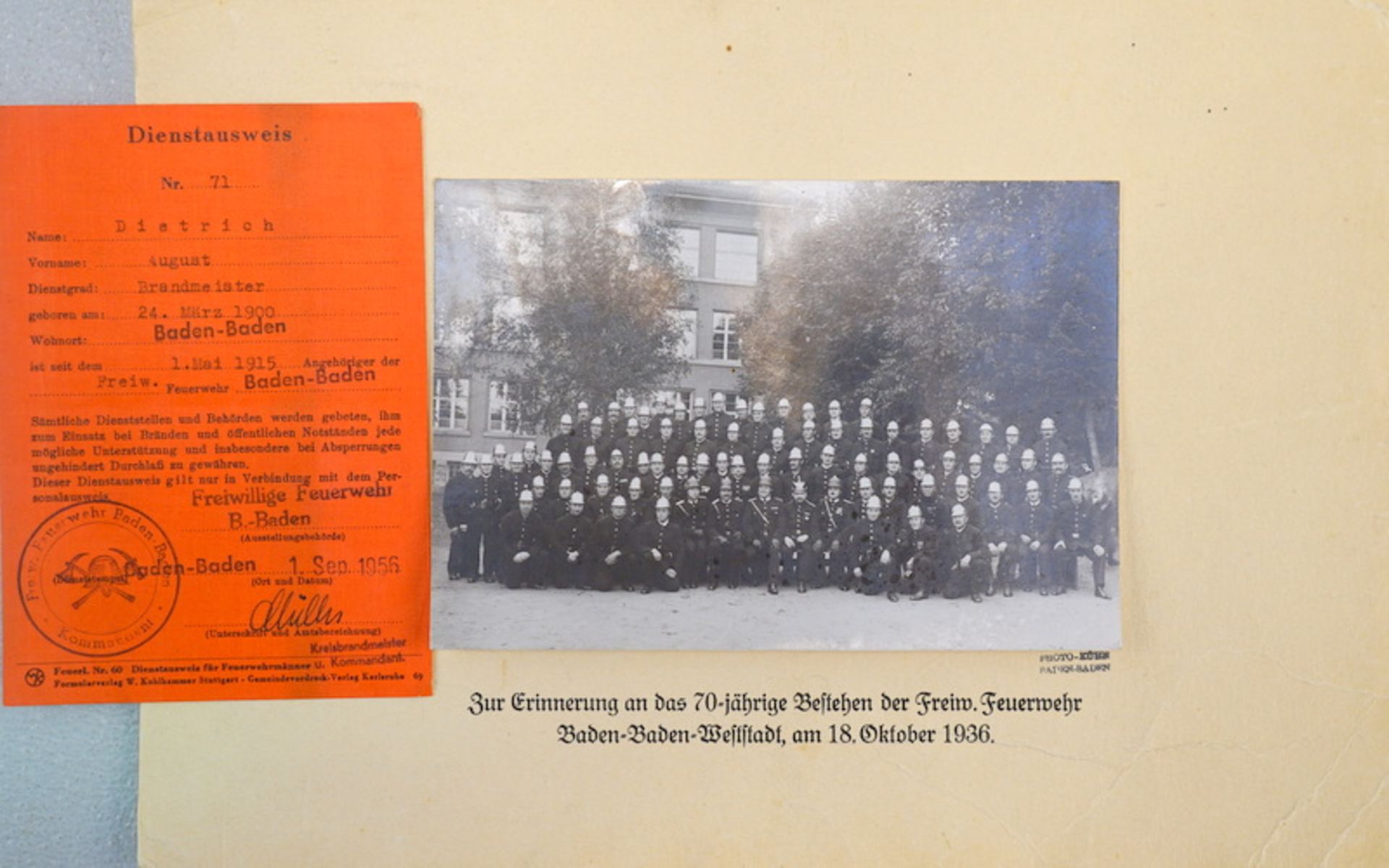 Feuerwehruniform, Brandmeister der Feuerwehr Baden-Baden, 1936 - Image 2 of 4