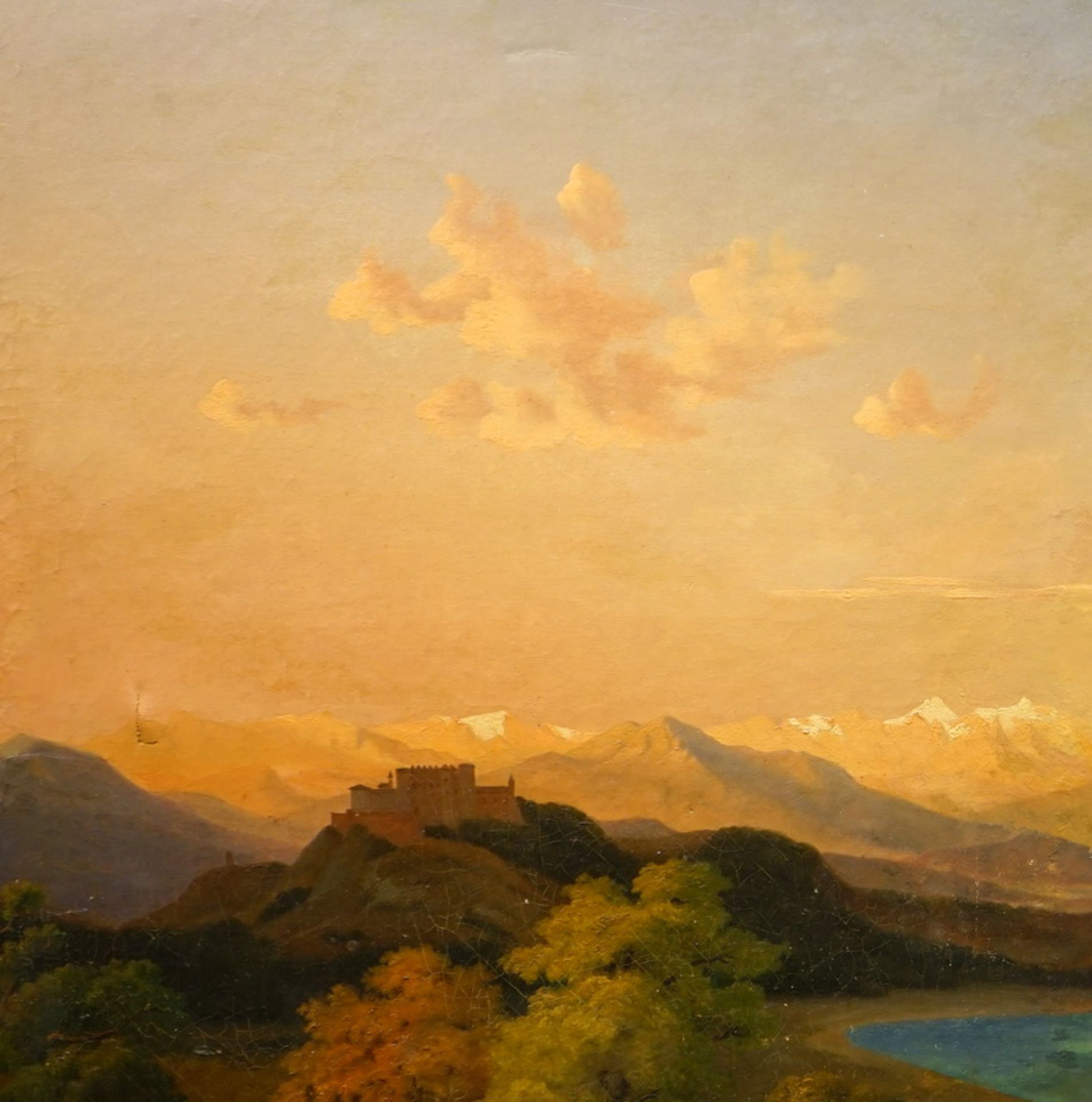 Bamberger, Friedrich (Fritz) zugeschrieben: Große Spanische Landschaft bei Valencia (Albufera?) - Bild 4 aus 5