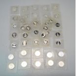 43x 10 DM-Gedenkmünzen Silber, 1989-97, 625er, insges. 666,5 g