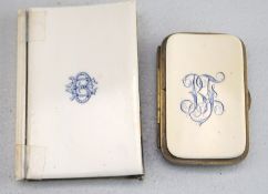 2 Zigarettenetuis, Elfenbein, um 1900