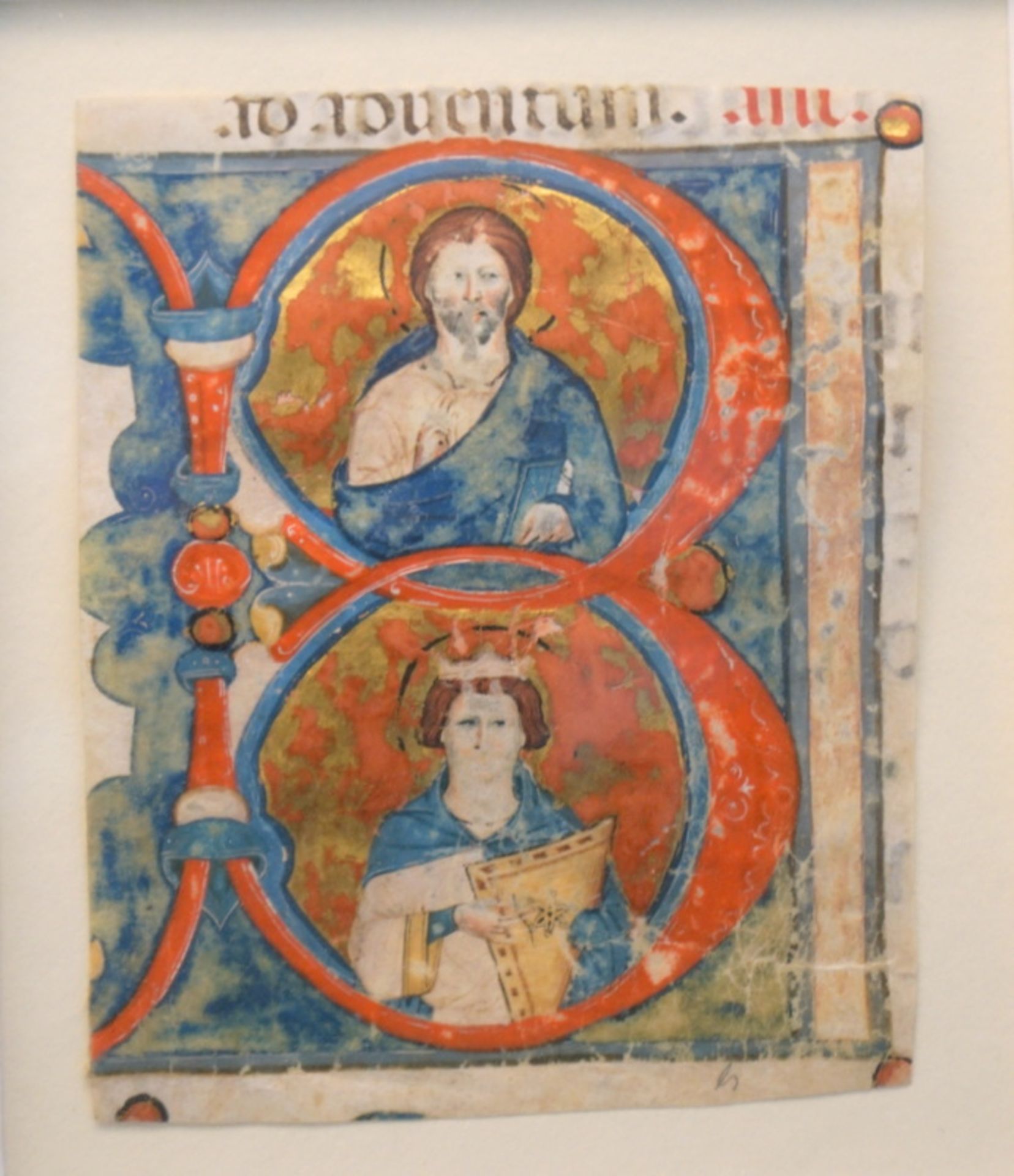 Pergament mit Majuskel B: Christus und König David - 14. Jh - Image 2 of 4