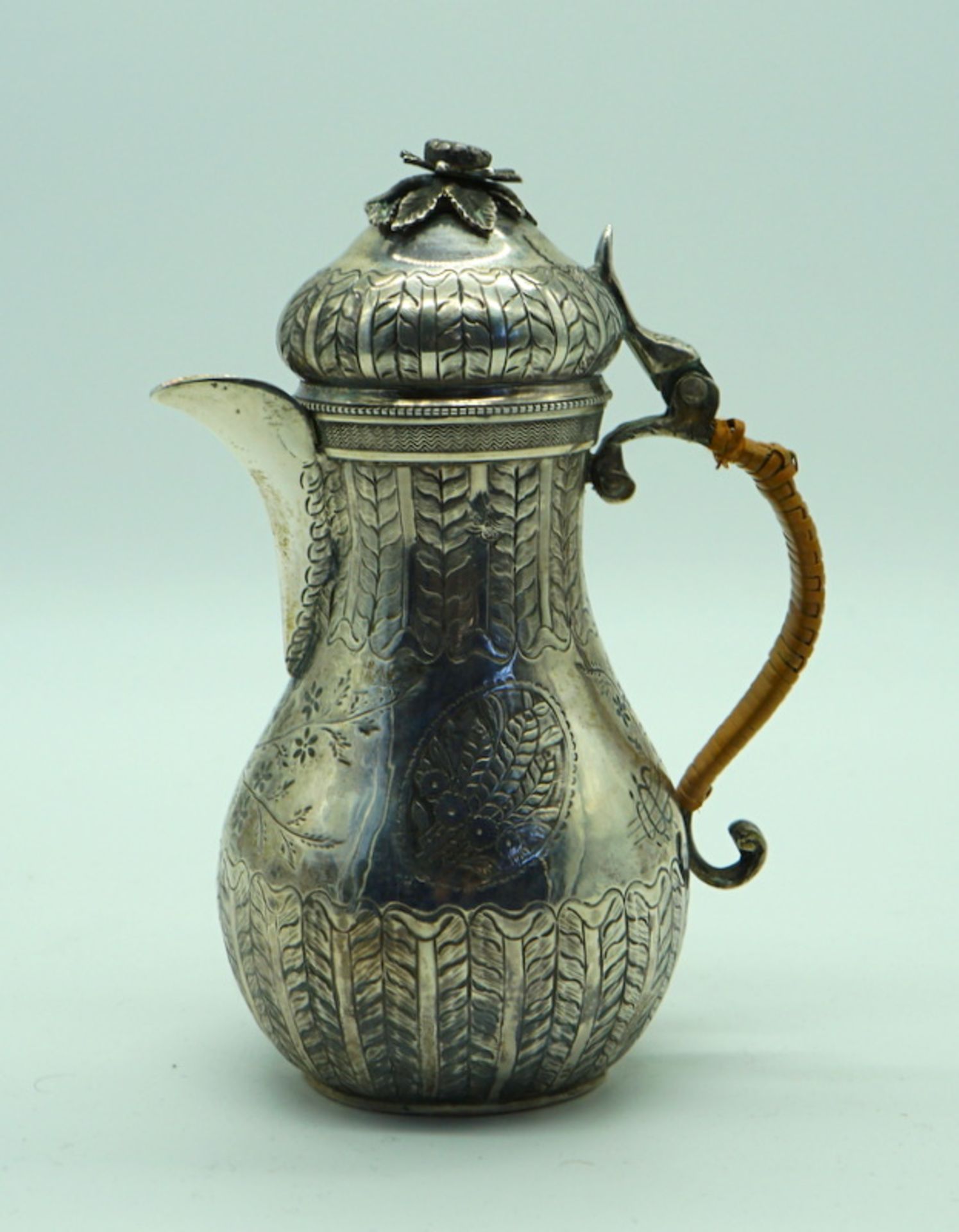 Antike Türkenkopfkanne Persien 19. JH. 900 er Silber