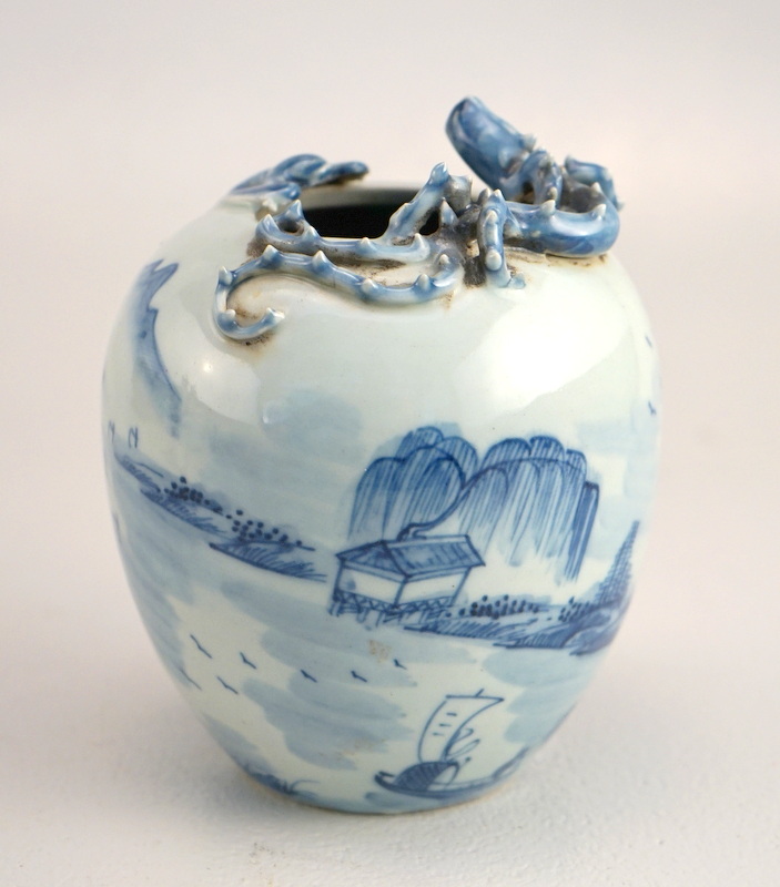 Chinesische Vase Republic -mit Vollpl. Fledermaus und Quiling-Fabeltier - Bild 2 aus 4