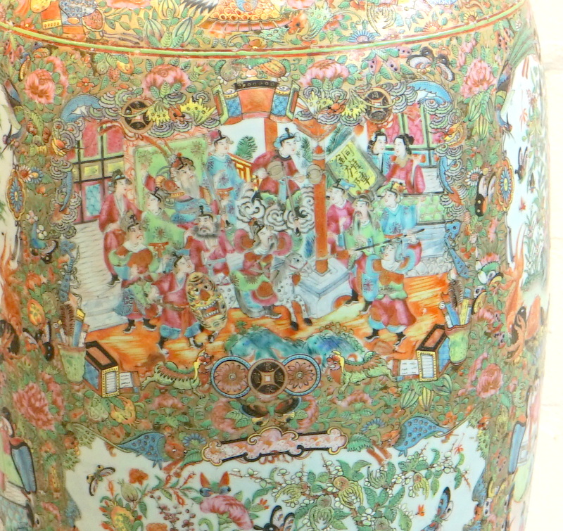 Grosse Bodenvase 91cm Exportdekor Famille Rose 19 Jh China - Bild 5 aus 6