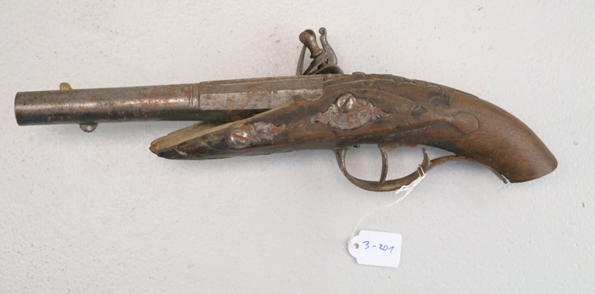 Perkussionspistole, wohl Belgien, um 1840, dazu Steinschlosspist. - Image 5 of 8