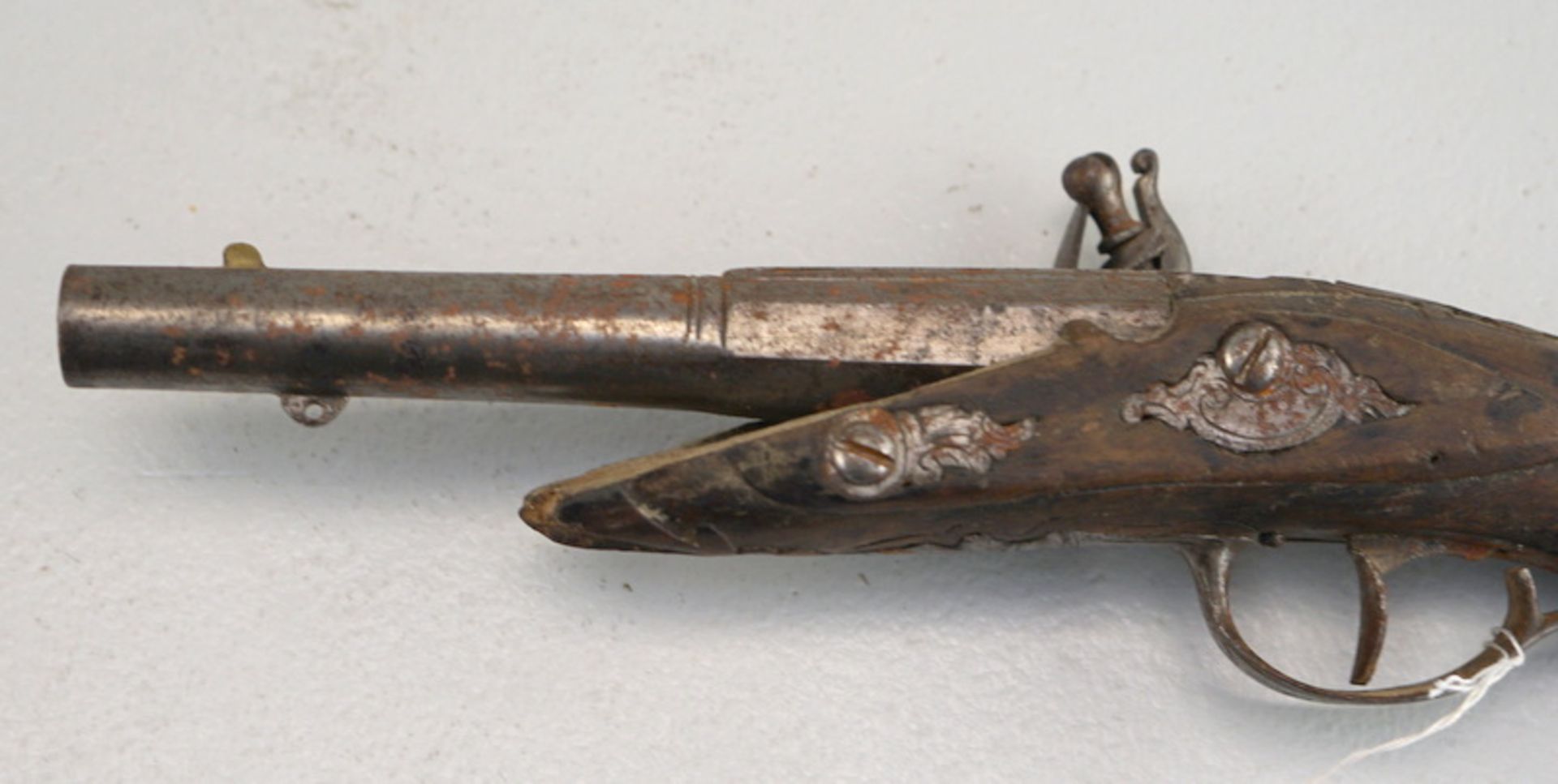 Perkussionspistole, wohl Belgien, um 1840, dazu Steinschlosspist. - Image 6 of 8