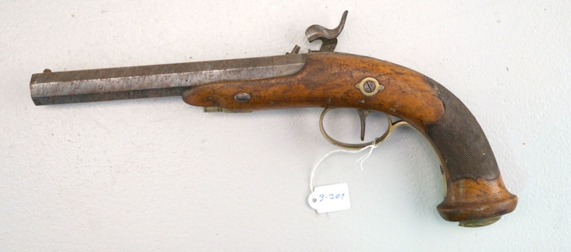 Perkussionspistole, wohl Belgien, um 1840, dazu Steinschlosspist. - Image 2 of 8