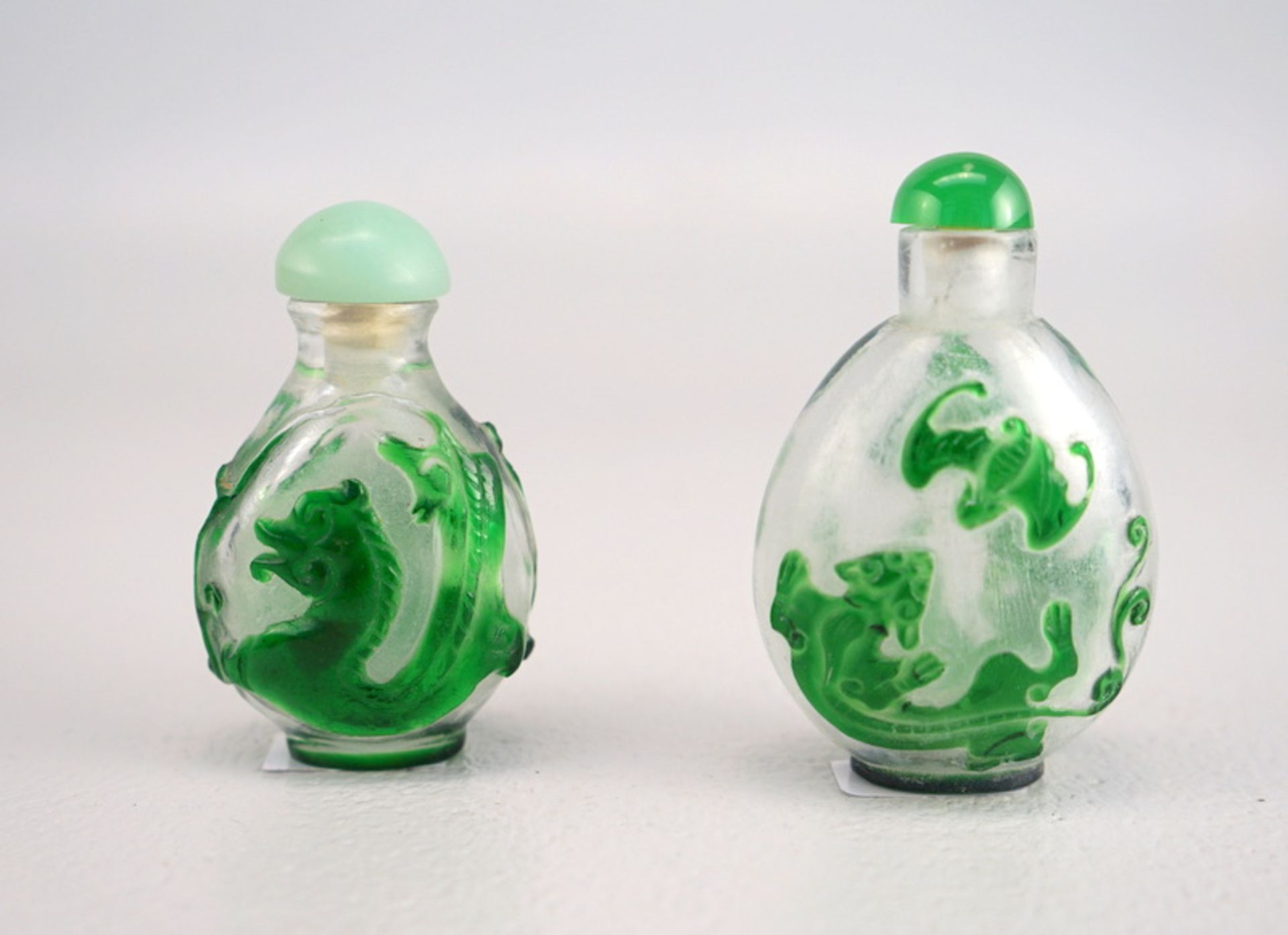 Zwei Snuff Bottles, Peking Glas - Image 2 of 2