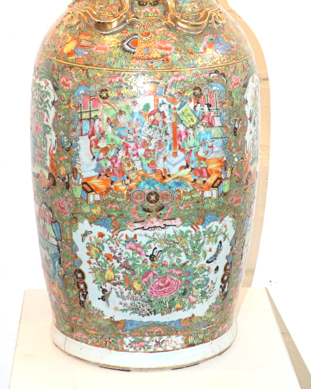 Grosse Bodenvase 91cm Exportdekor Famille Rose 19 Jh China - Bild 2 aus 6
