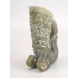 Jade Rhyton, China, im Stil der Ming-Dynastie