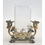 Argentor: Vase mit Messingmontur des Jugendstil