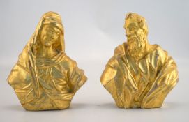 Zwei biblische Figuren, Holz, 19. Jhd.