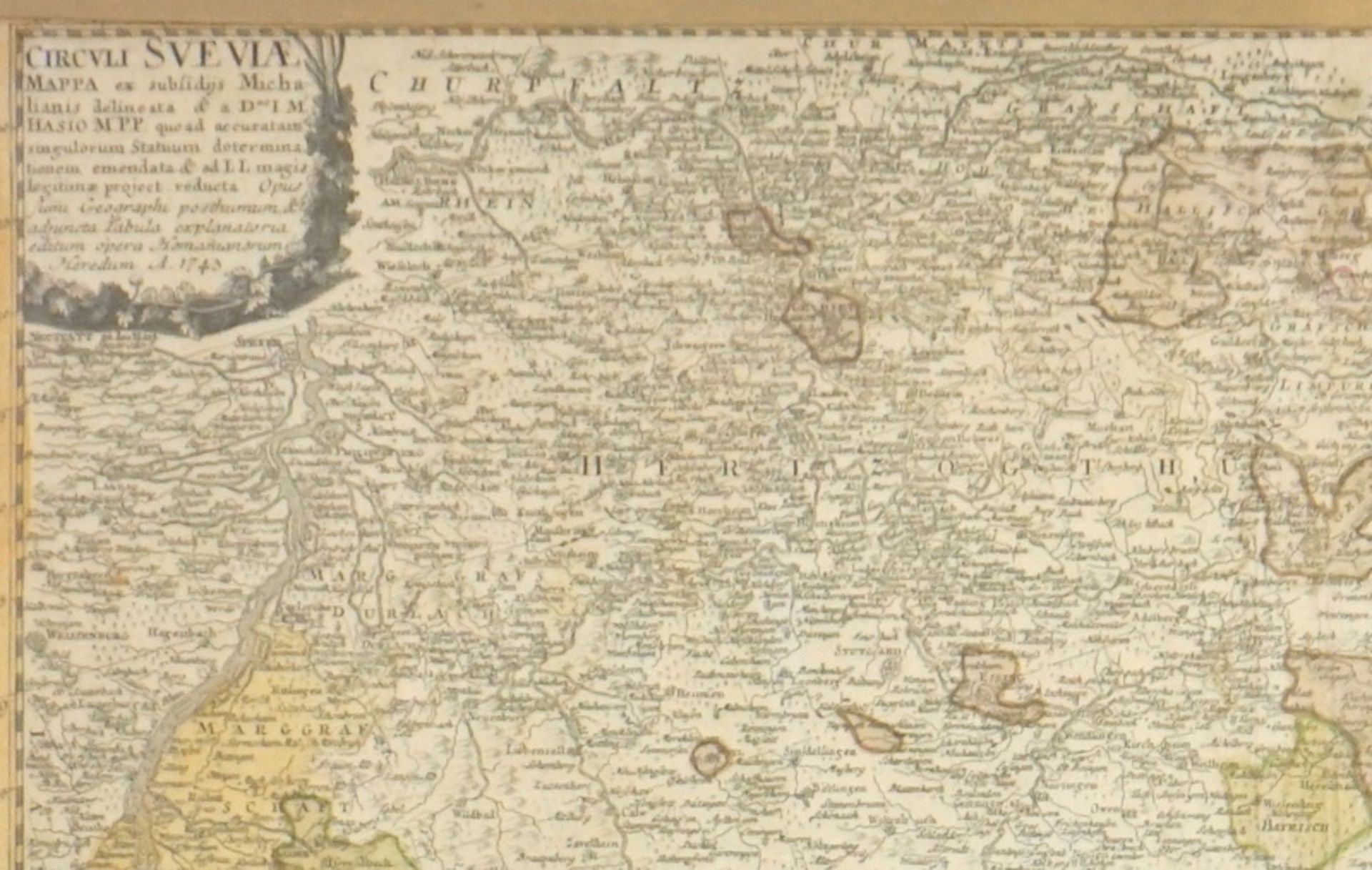 Baden Würthenberg 1743 Circuli Sveviae Mappa ex subsidijs Michali. - Bild 2 aus 2