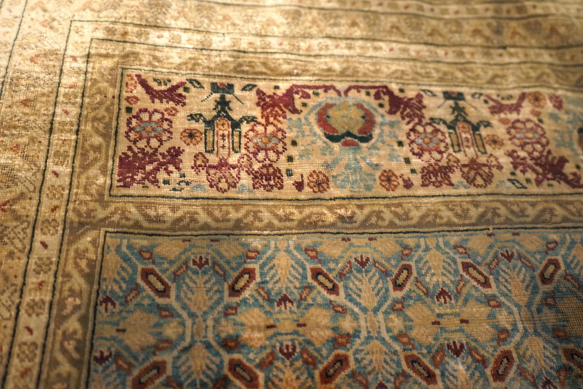 Türkischer antiker Gebetsteppich Gijordes Seide auf Seide - Bild 2 aus 2