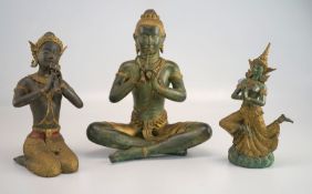 5 Figuren, Tempelwächter und Musiker, Thailand, 20. Jhd.