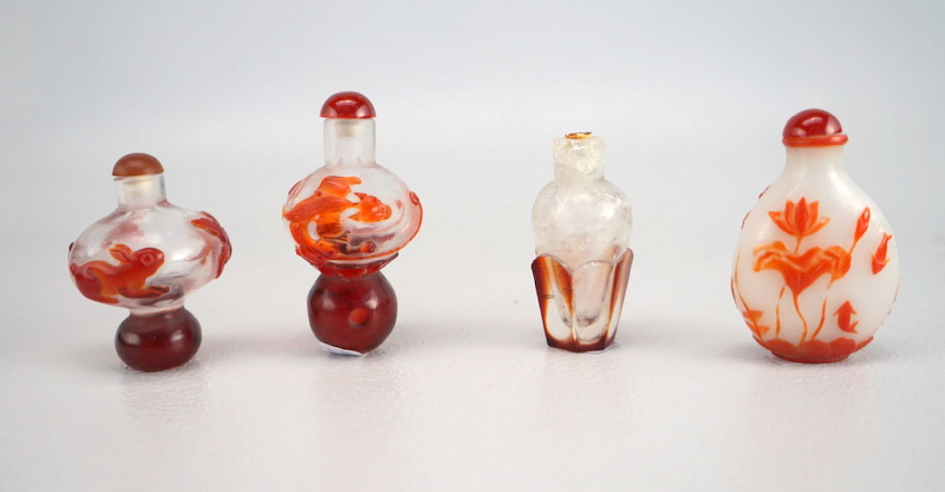 Vier Shnuff Bottles, Peking Glas - Image 2 of 2