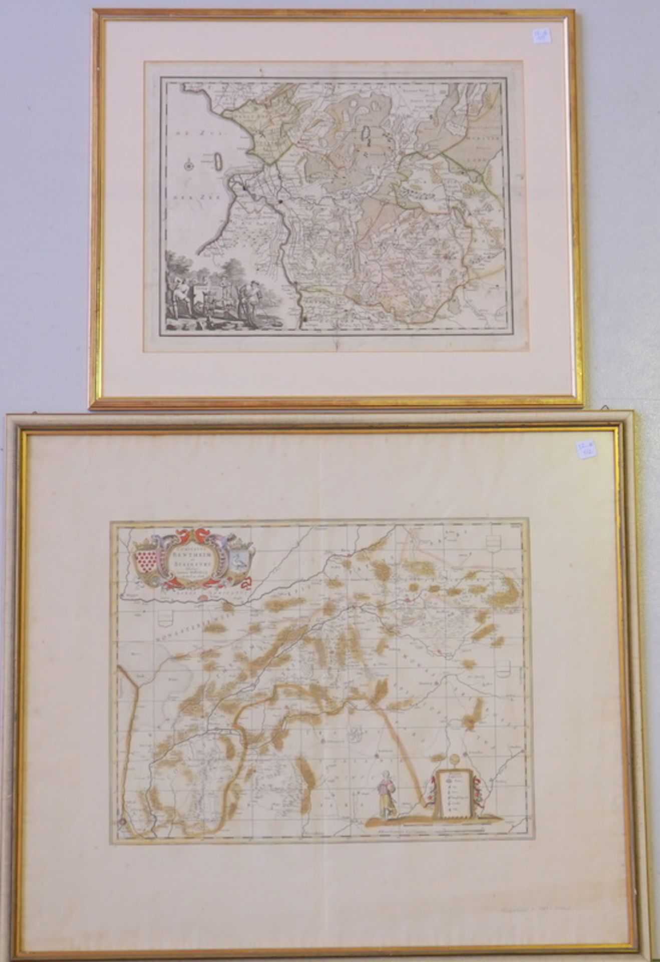 Zwei Karten: De Zuider Zee und Bentheim/Steinfurt, 19. Jhd.