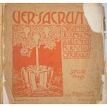 Ver Sacrum 1898- 1 Jahrg.1. Heft orig. Litho v. Kolo Moser