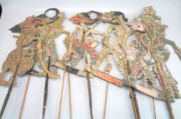 Sammlung v. 5 Schattenfiguren, Wayang, Indonesien, 19.Jhd.