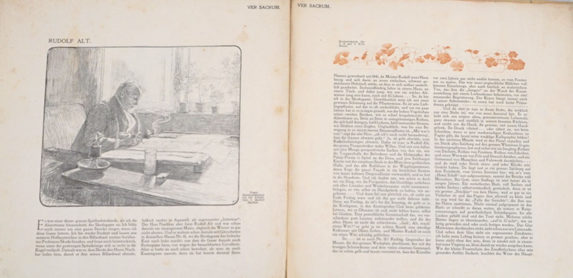 Ver Sacrum 1898- 1 Jahrg.1. Heft orig. Litho v. Kolo Moser - Image 2 of 2