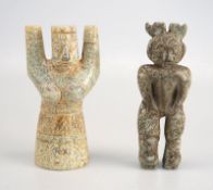 Zwei Rituale-Schnitzereien nach archaischen Vorbildern, Nephrit
