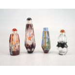 Vier Snuff Bottles, Peking Glas
