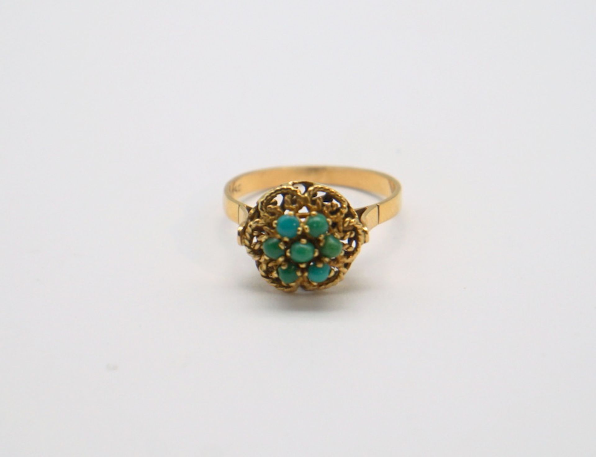 Antiker Ring mit Türkisen, orientalisch, um 1900 - Image 4 of 5