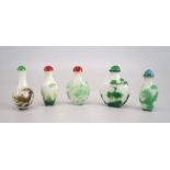 Fünf Snuff Bottles, Peking Glas