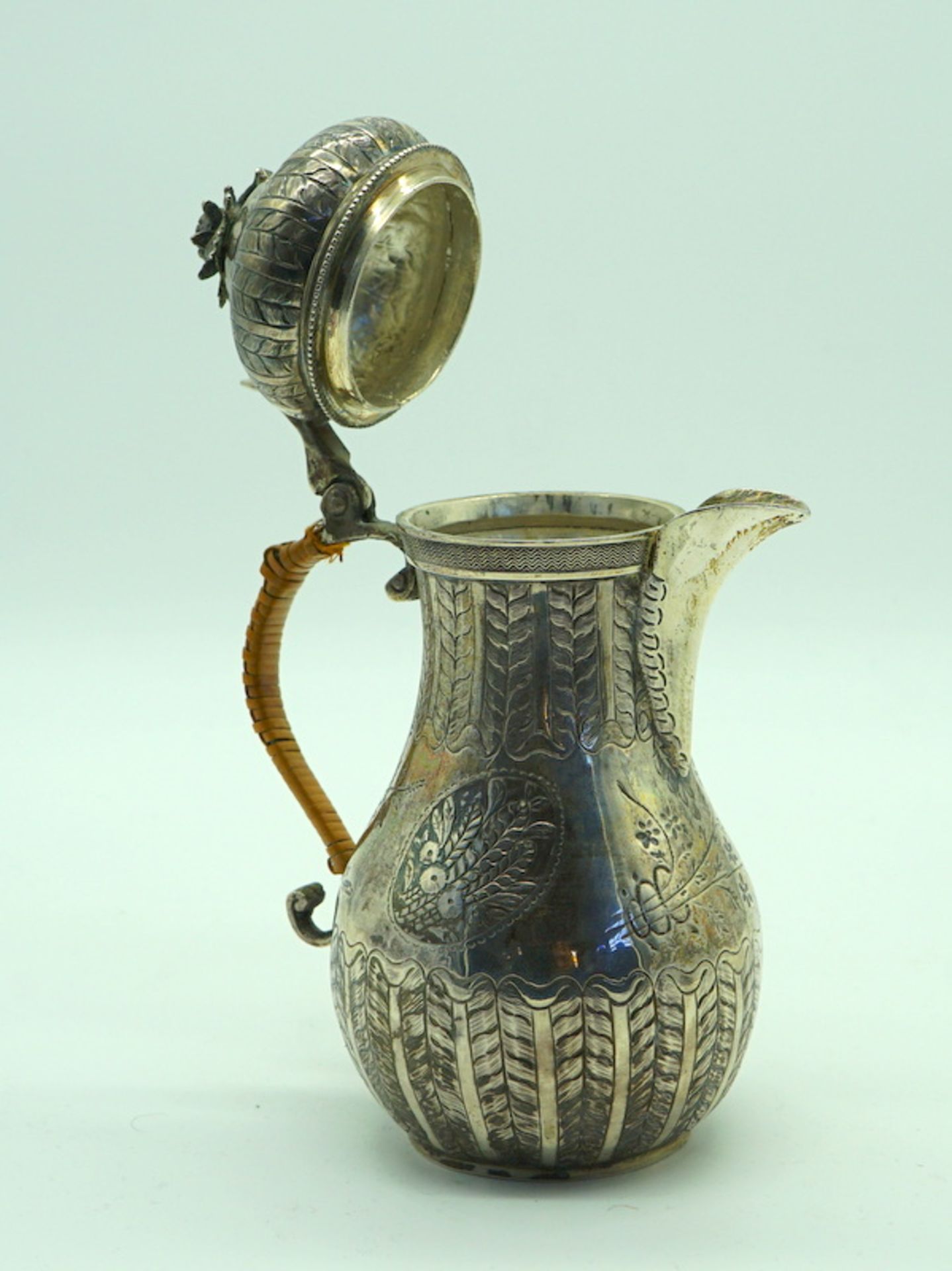 Antike Türkenkopfkanne Persien 19. JH. 900 er Silber - Image 6 of 6
