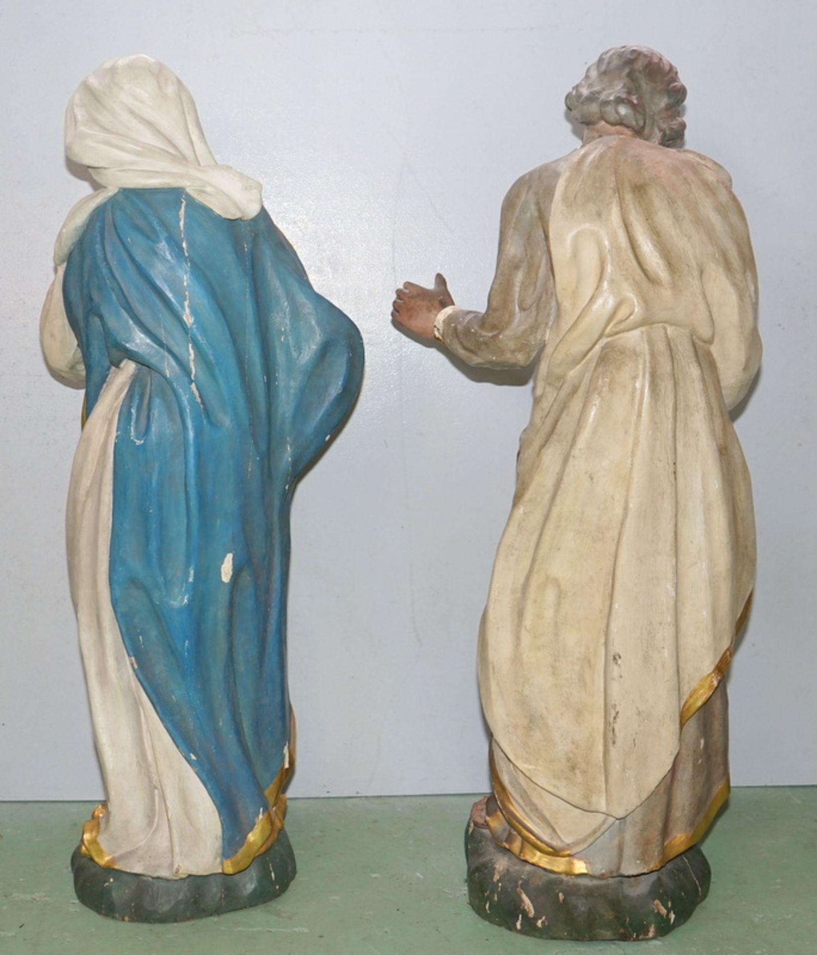 Maria und Joseph -2 Grosse Barocke Krippenfiguren aus Kirchenbesitz - Image 2 of 5