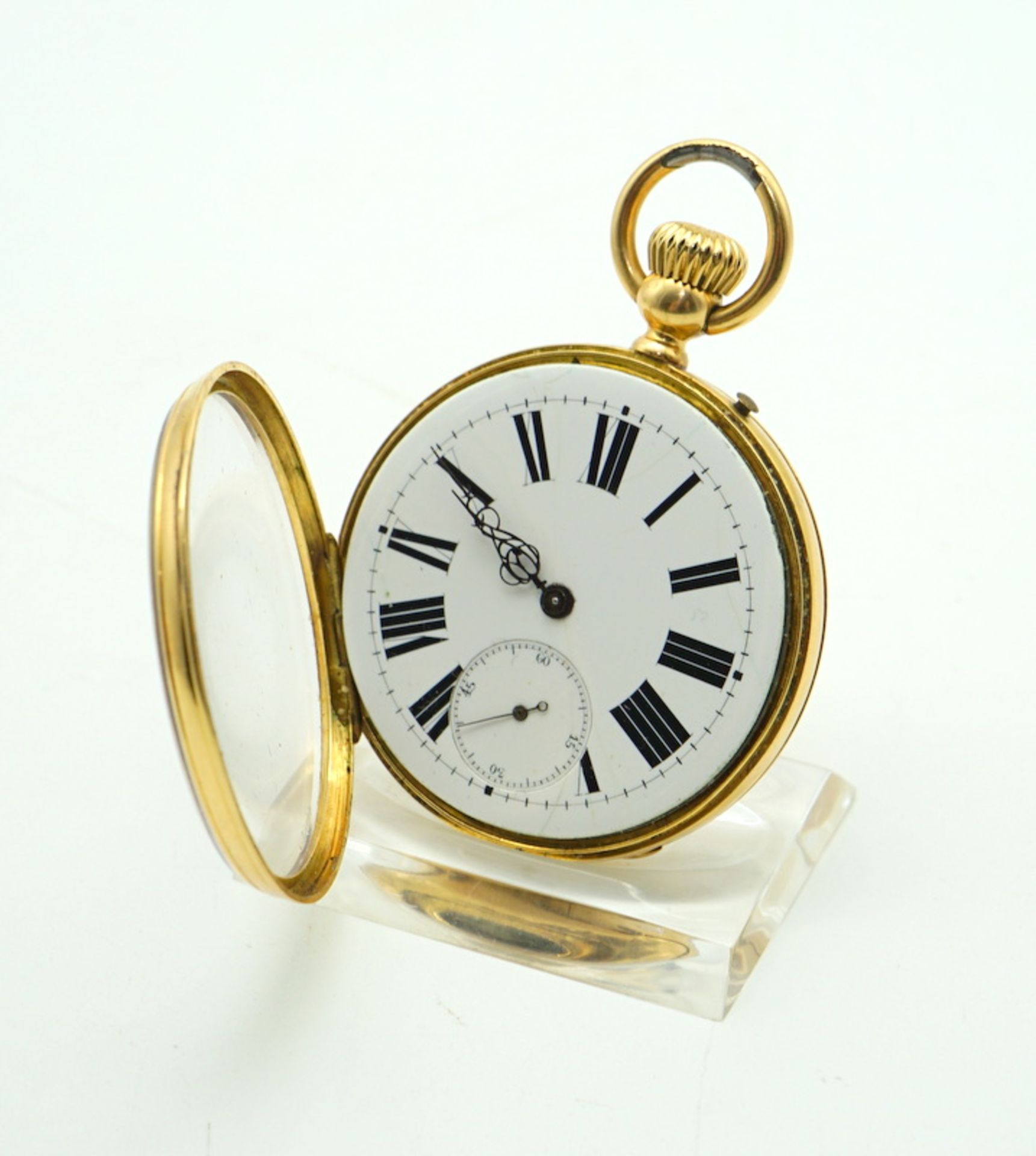 Emile Bronner&Co: Herrentaschenuhr,Schweiz um 1900, 750GG,Nr.89372 - Image 4 of 7