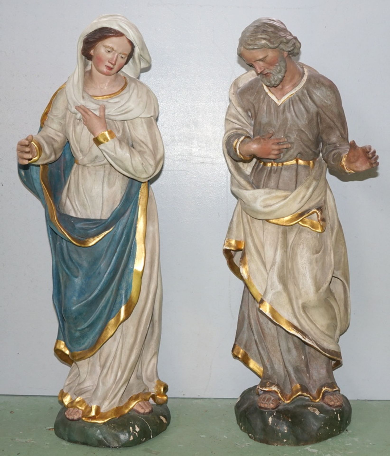 Maria und Joseph -2 Grosse Barocke Krippenfiguren aus Kirchenbesitz - Image 3 of 5
