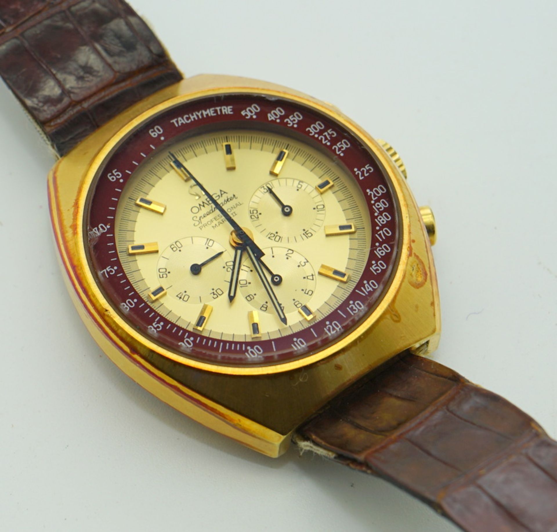 Omega, Uhrenmanufaktur: Seltene Speedmaster Professional Mark II, vergoldet, 1970er Jahre - Image 3 of 3