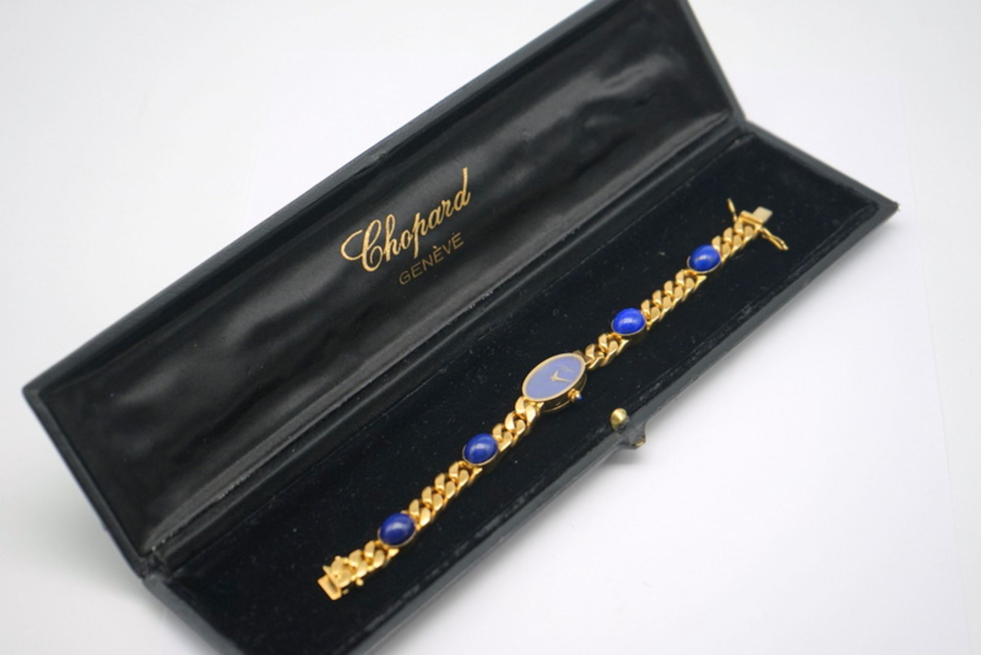 Chopard, Genève: Damen Schmuckuhr, 750 GG mit Lapislazuli - Bild 6 aus 7