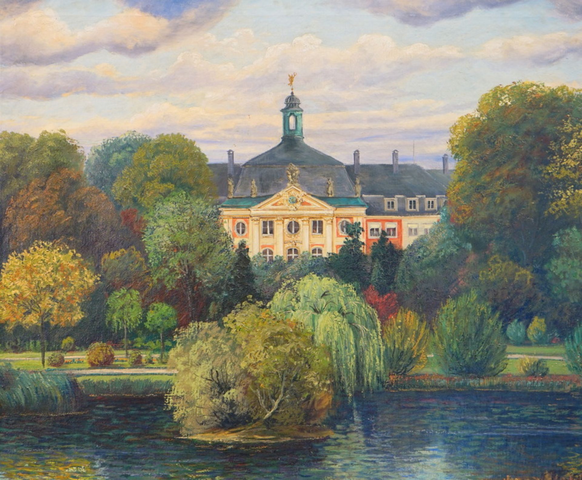 Schumacher, W. (unentschlüsselt): Das Schloss zu Münster von der Gartenseite, dat. 1905 - Image 2 of 3