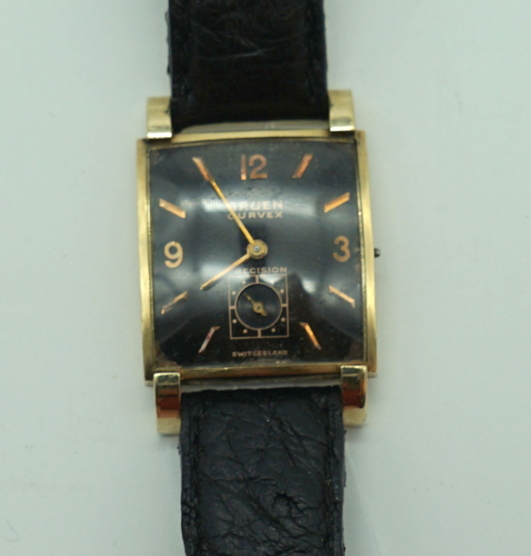 Gruen Curvex: Herrenuhr, Precision, 14K RG, ca. 1930er Jahre