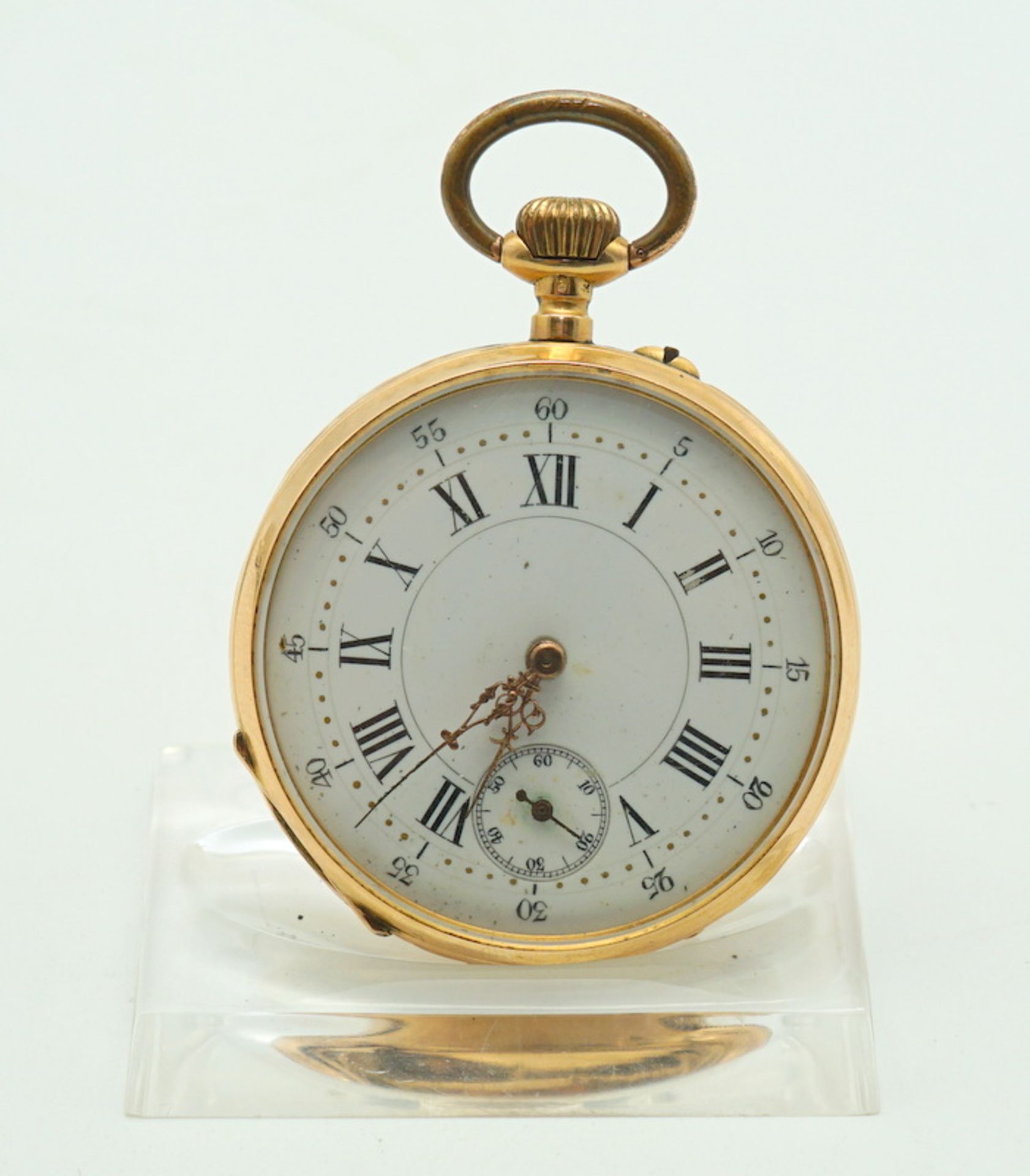 Herrentaschenuhr um 1900, 18ct GG