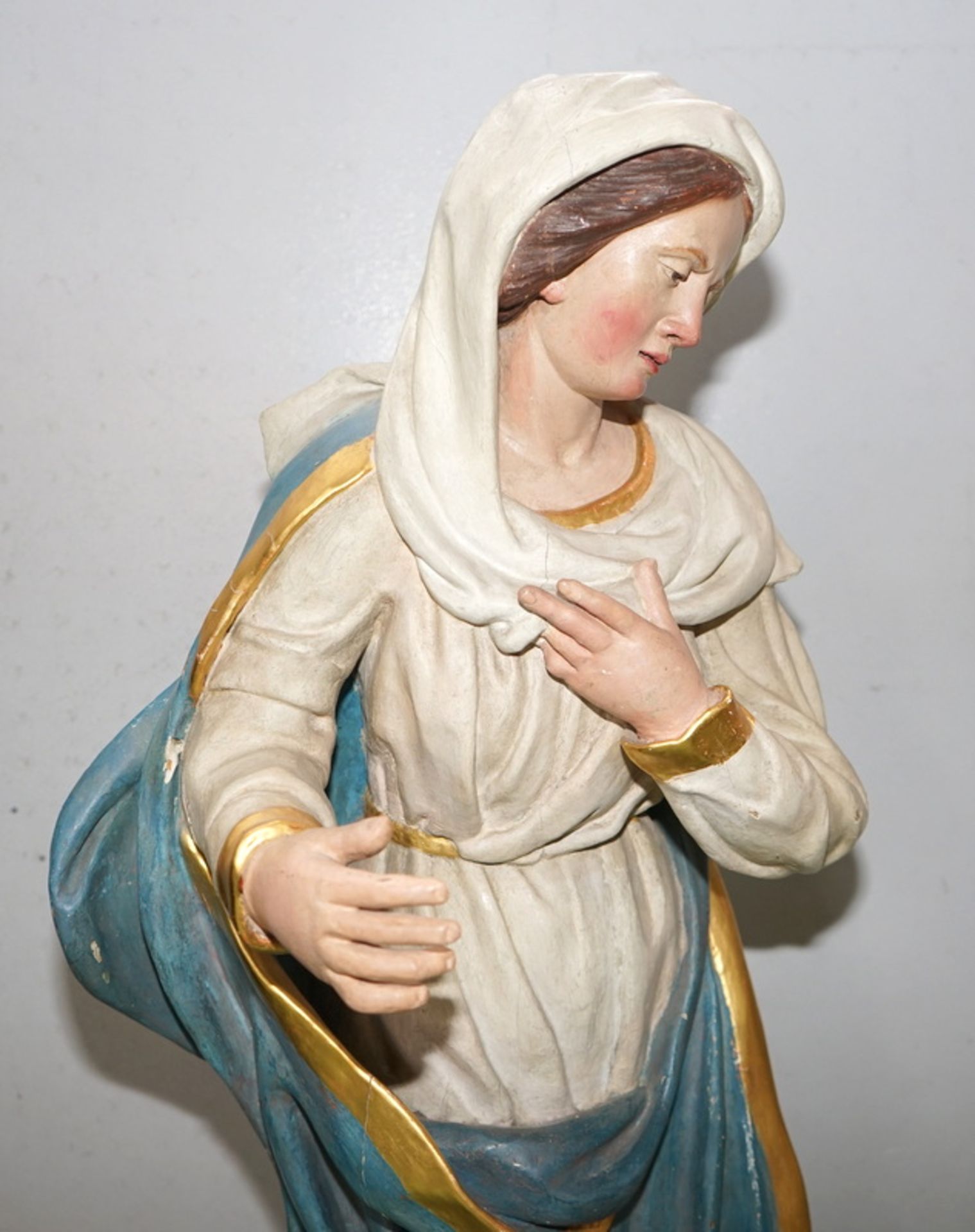 Maria und Joseph -2 Grosse Barocke Krippenfiguren aus Kirchenbesitz - Image 4 of 5