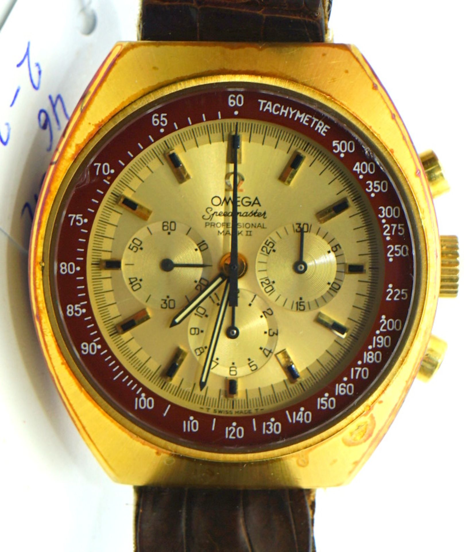 Omega, Uhrenmanufaktur: Seltene Speedmaster Professional Mark II, vergoldet, 1970er Jahre